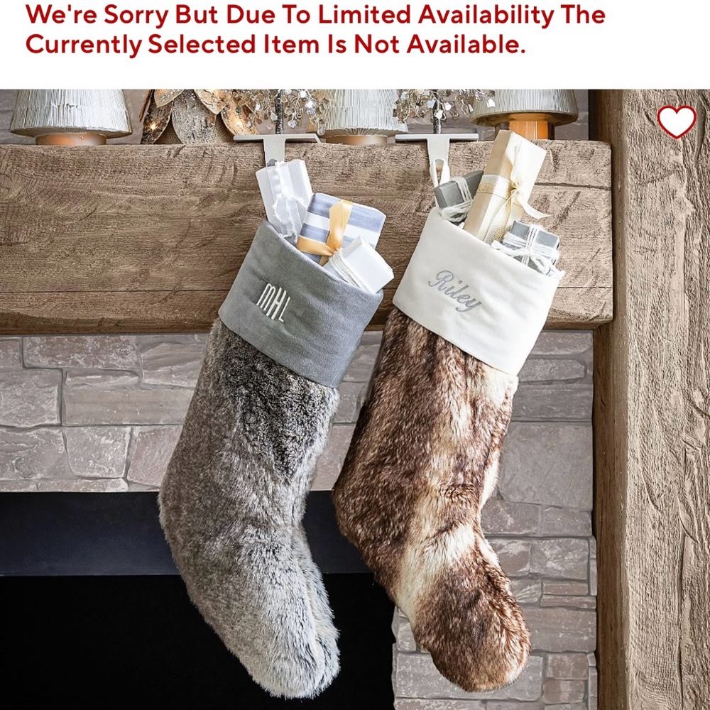 TWO - Pottery Barn Faux Fur Ombre Stockings